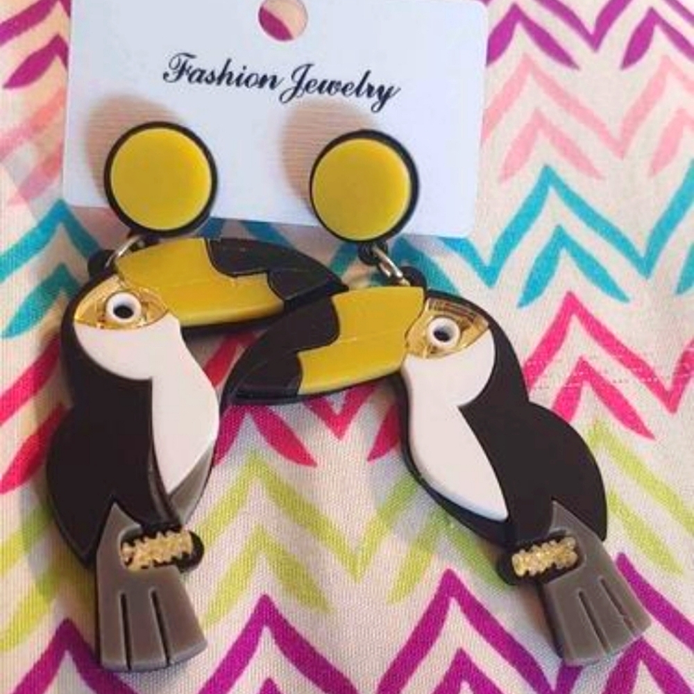 Laser cut Toucan earrings